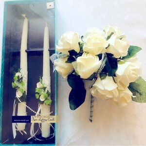 Wedding Star Elite Bridal Collection Taper Candles and Rose Bouquet